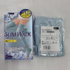 SLIM WALK 美脚ロング 着圧ソックス M-L 水色のサムネイル