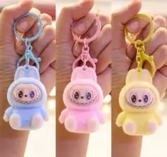 セール3点セット　ラブブぬいぐるみマスコットキーホルダー　labubuキーリング