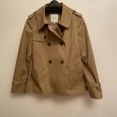 【美品】ボンメルスリー ショートトレンチコート ノーカラーコート つけ襟 上品のサムネイル