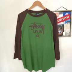 庫存新品 00年代 STUSSY OLD USA 紺標 拉格蘭袖 襯衫