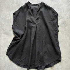 ☆未使用品 RIM.ARK Linen mix vest tops 黒 タグ付 - メルカリ