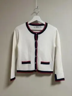 【これからの季節に♪】ZARA バイカラーカーディガン パールボタン♡