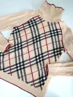 BURBERRY★タートル★ニット★チェック★ノバチェック★バーバリー★Ｍ