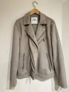ZARA スエード ライダースジャケット M グレー使用回数少なめ