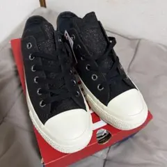 新品 コンバース ローカットスニーカー ブラックグリッター 25.0