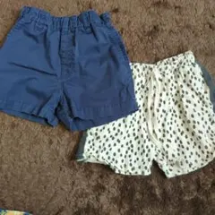 ネイビー（110センチ）・水色ハーフパンツ（100センチ） 2点セット