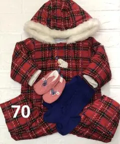 familiar 冬素材裏起毛カバーオール・ひつじワッペンつき　70 アウター