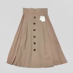 【新品】INGNI フロントボタンサイドプリーツスカート　バックゴム　M