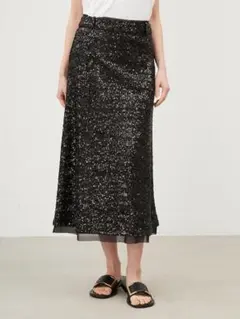 ★タグ付き★Mila Owen ウエストゴムスパンコールストレートスカート