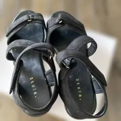 stola. ブラック ストラップサンダルのサムネイル