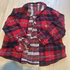 ミキハウス 赤黒チェックシャツ