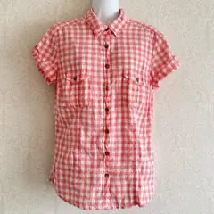 H&M L.O.G.G ギンガムチェック 半袖シャツ　M〜Lサイズ相当