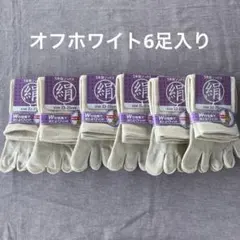 綿絹五本指ソックス22~25cmオフホワイト6足入りかかとなし