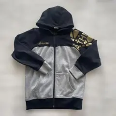ATHLETA フルジップパーカー 150 黒/グレー