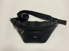 ウエストポーチ ショルダーバッグ 斜めがけ フェイクレザー ブラック 黒