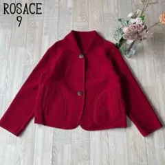 【ROSACEロザース】日本製　1枚仕立て　ニットジャケット　レトロ　大人　赤M