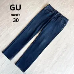 [GU] 스키니 데님 팬츠, 스트레이트 진, 다크 블루, 30 뷰티풀