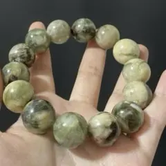 美品　シルバーグリーンマイカブレスレット