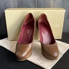 sergio rossi パンプス 厚底 ブラウン レザー イタリア製