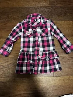 チェック柄フリルワンピース90cm