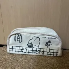 キャンバス製イラスト　筆箱　 ペンポーチ　ペンケース
