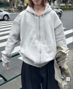 nugu MICHI コットンジップアップパーカー