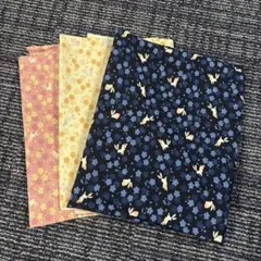 うさぎ柄 生地 3枚セット 切り取りあり