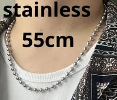 新品！ステンレスネックレス 55cm ボールチェーン アクセサリー シルバー 銀