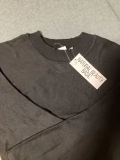 ナチュラルビューティーベーシック　ニット　セーター　黒　M