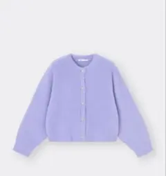 GIRLSシャギーニットビジューボタンカーディガン キッズ