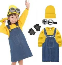 ミニオン風コスプレ5点セットジャンパースカート90