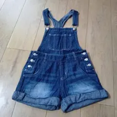 デニムオーバーオールショートパンツ 130cm