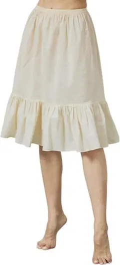 ペチコート 綿 アンダースカート インナー 通気吸湿 フリル裾 M-26