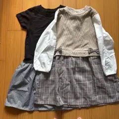 黒と白のチェック柄ワンピース　2着セット