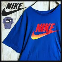 【定番デザイン】ナイキ☆英字スウッシュロゴTシャツ 希少XLサイズ ゆるだぼ