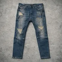 ZARA MAN ダメージ デニム ペイント スリムデニム ストレッチ 32