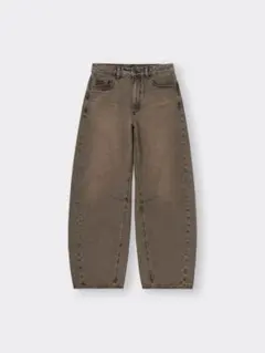 GU バレルレッグジーンズ ブラウン