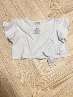 ホワイト フリル袖 Tシャツ