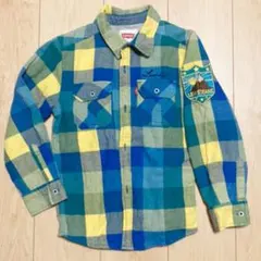リーバイス キッズ 120 ネルシャツ 厚手 裏ワッフル 希少 チェック 青のサムネイル