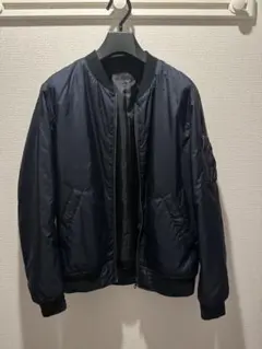 ユニクロ　メンズ 旧型　希少品　MA-1 ブルゾン 中綿　ネイビー ミリタリー