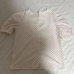LiLiRena 半袖 ドット柄 ブラウス