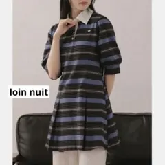 loin nuit ストライプポロワンピース ブルー - メルカリ