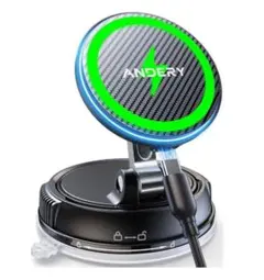 スマホホルダー 車 ワイヤレス充電 マグネット 15W急速充電 真空吸盤