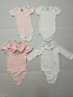 PETIT BATEAU H&M ロンパース4点セット 6m ピンク ホワイト