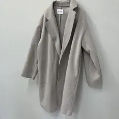 archives ロングコート M グレージュ ウール混