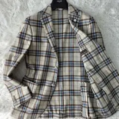 【ルイジ・ビアンキ・マントヴァ】 テーラードジャケット チェック カノニコ生地