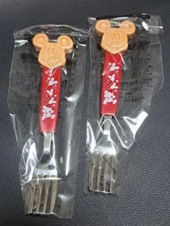 新品☆ ミッキーワッフルスーベニアフォーク　２本 セット