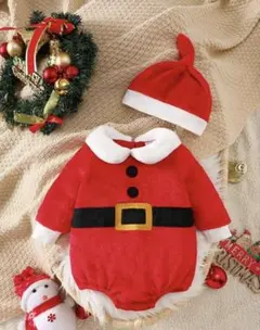 【新品】6〜9m ベビー　サンタ　ロンパース　75 80 クリスマス　衣装