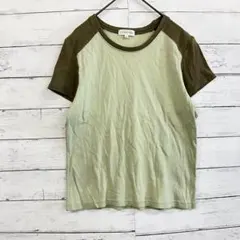 STYLEBASIC 配色 ラグラン Tシャツ カーキ 半袖 レディース 夏 M