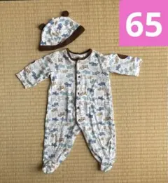 リトルミー　60  65  足つきカバーオール　帽子セット　3ヶ月〜6ヶ月　秋冬